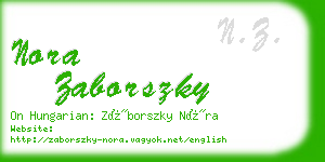 nora zaborszky business card